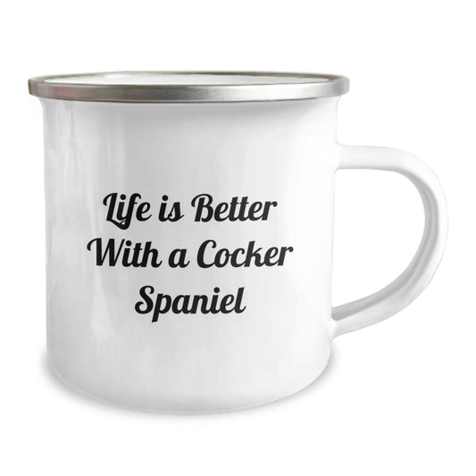 Cocker Spaniel Dog Lover Gifts from Friends and Family on Valentine's - Funny Camping Mug, Life Is Better With A Cocker Spaniel Quote - Unique Valentine's Gifts for Cocker Spaniel Dog - Image 2