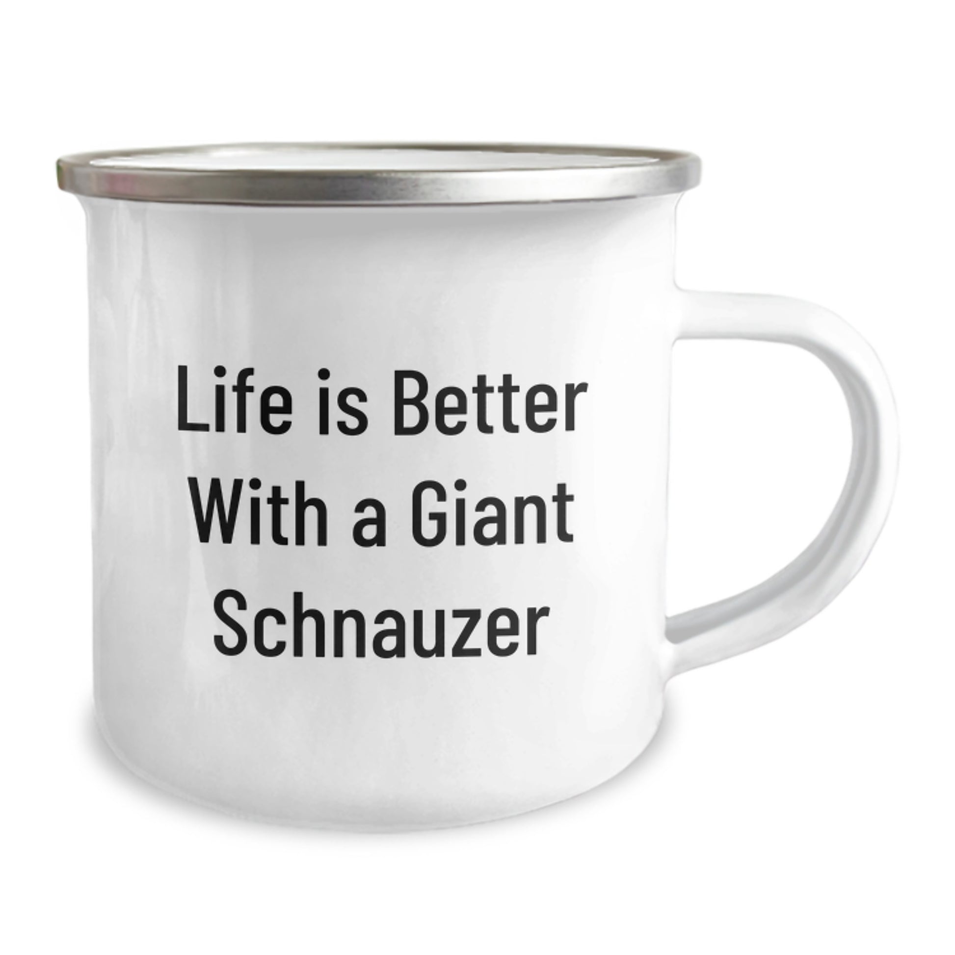 Giant Schnauzer Dog Camping Mug, Funny Quote: Life Is Better With A Giant Schnauzer, Valentine's Unique Gifts from Friends to Giant Schnauzer Dog Lovers - Image 2