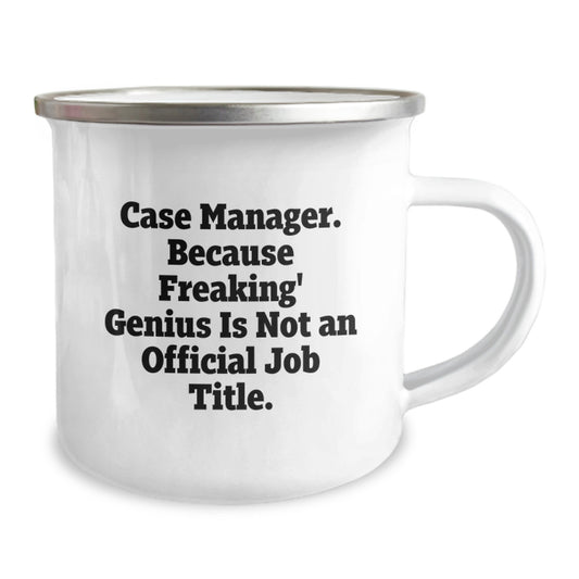 Funny Gifts for Case Manager, Unique Graduation Gifts from Friends for Case Manager, Camping Mug with Case Manager Quote - Image 2