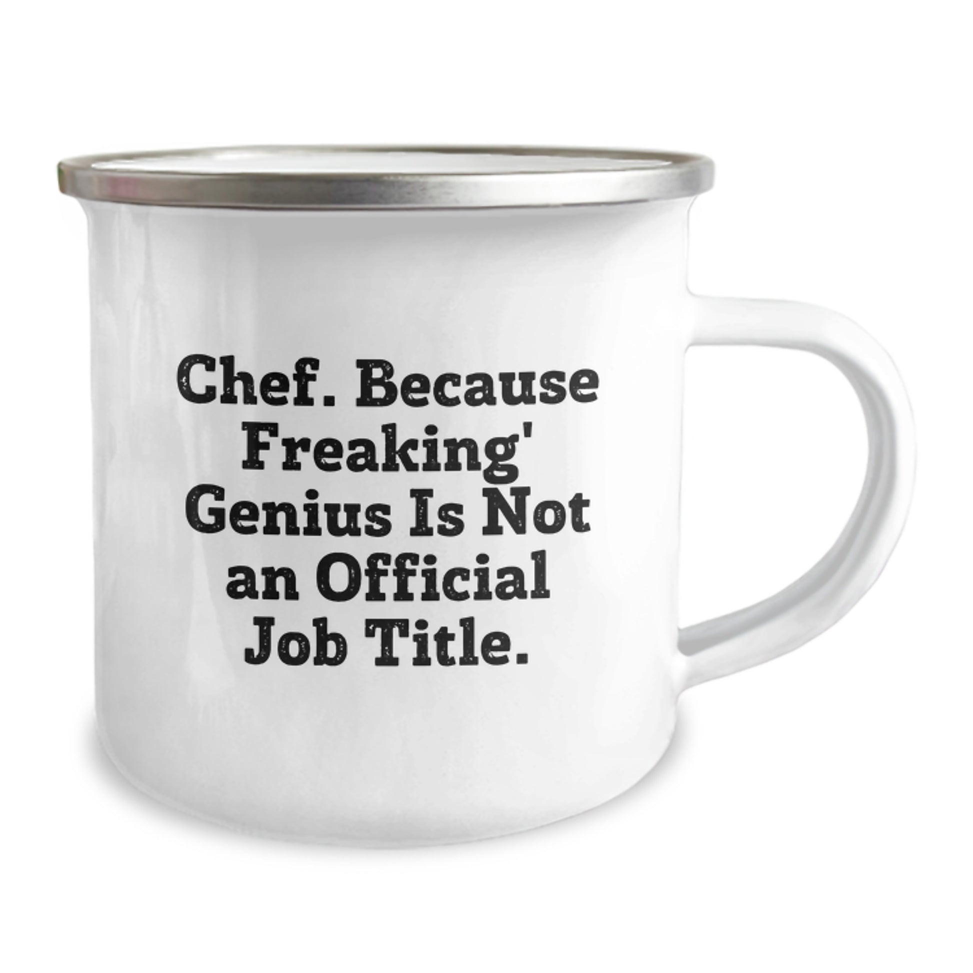 Chef Keepsake Camping Mug for Him Birthday Gift – Bold Quote With Enamel - Image 2