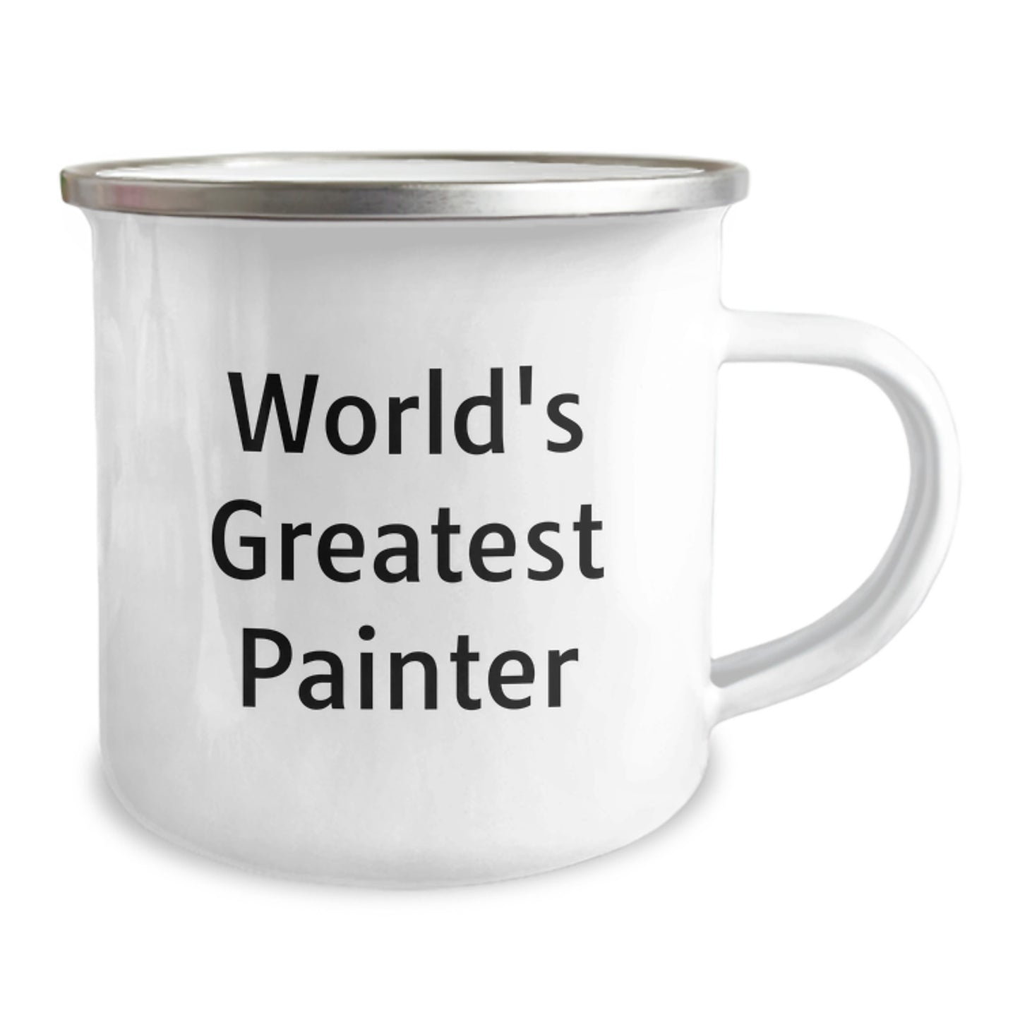 Funny World's Greatest Painter Gifts from Family for Graduation Unique Camping Mugs, Painter Funny Quote Enamel Stainless Steel 12 oz Cup - Image 2