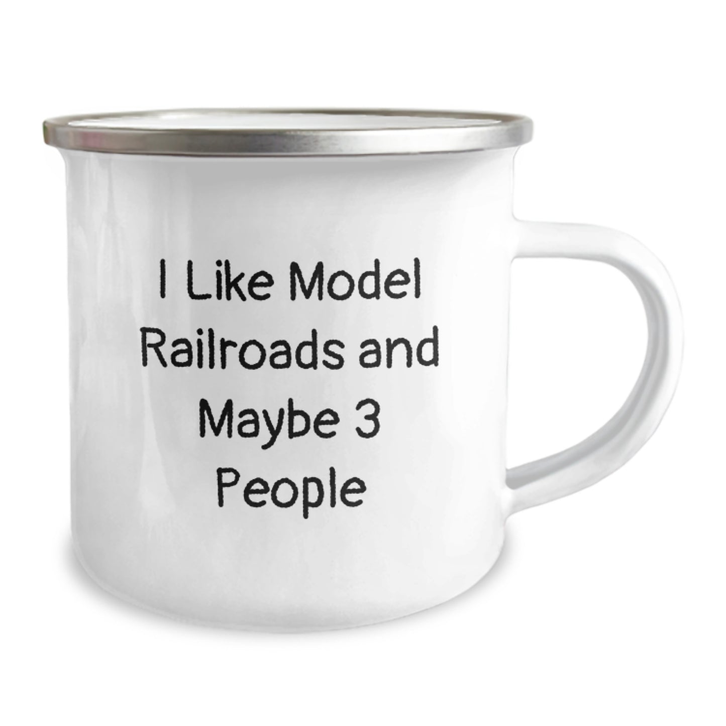 Model Railroads Keepsake Camping Mug for Him Birthday Gift Enamel Finish - Image 2