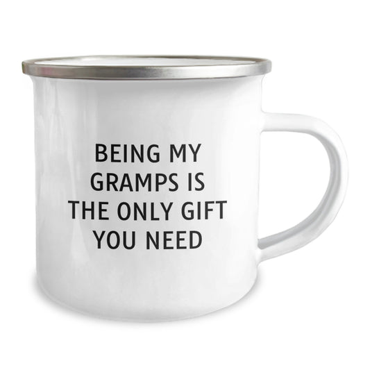 Funny Gramps Camping Mug Gifts from Men to Gramps for Graduation Unique Ideas, Being My Gramps Is The Only Gift You Need - Gift for Gramps - Image 2