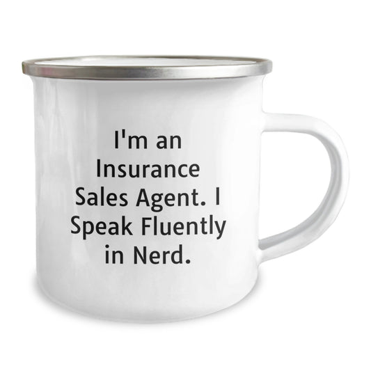 Funny Insurance Sales Agent Gifts for Men, Birthday Unique Gifts from Friends, Personalized Camping Mug with I Speak Fluently In genius quote - Image 2