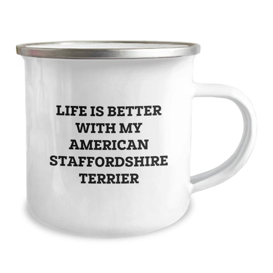 American Staffordshire Terrier Dog Lover Camping Mugs, Funny Quote Gifts from Men to American Staffordshire Terrier Dog Owners on Valentine's - Unique Valentine's Gifts - Image 2
