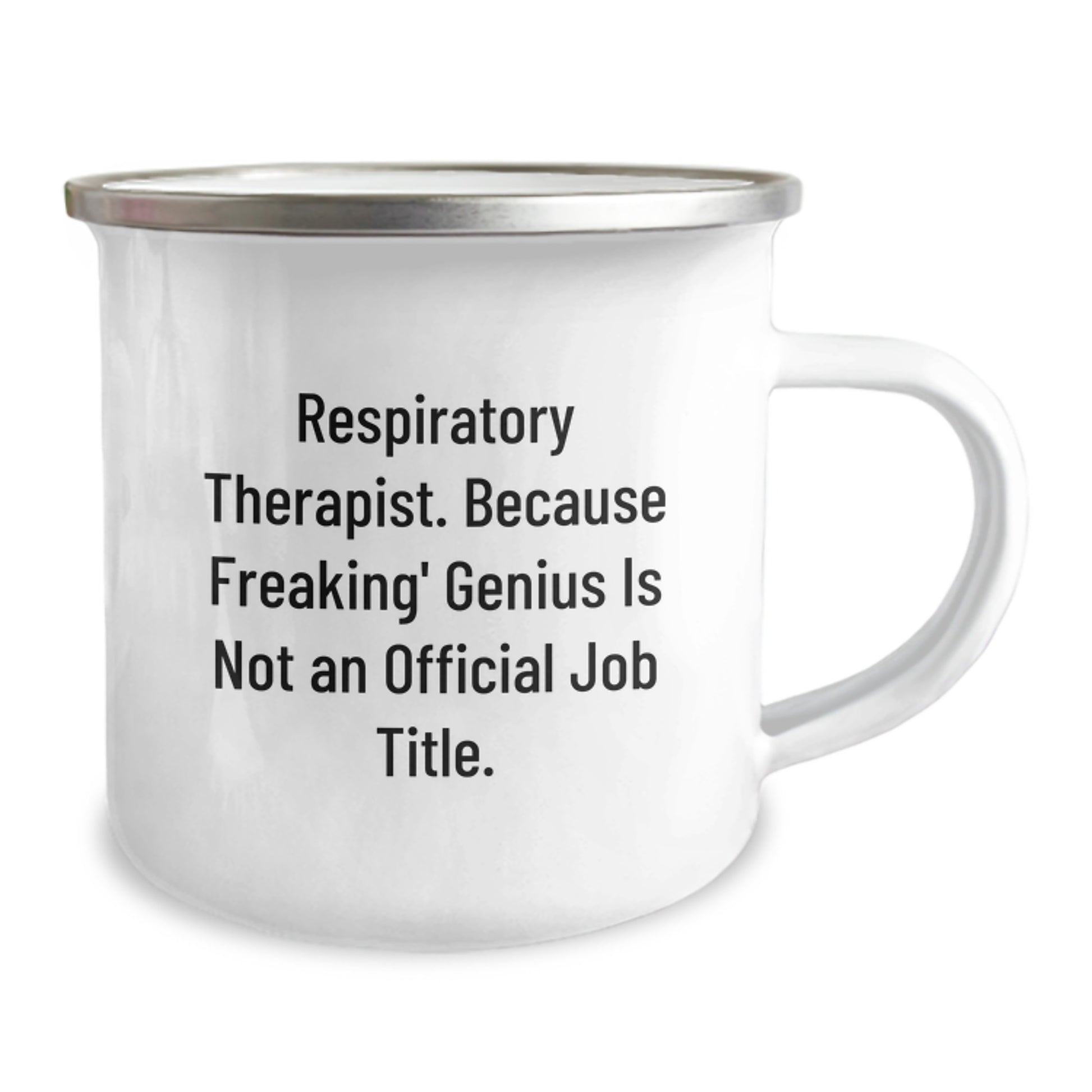 Funny Inspirational Gifts for Respiratory Therapist Men, Camping Mug Graduation Unique Gifts from Friends, Respiratory Therapist Gifts with Quirky Quote 'Freaking' genius Is Official Job Title - Image 2