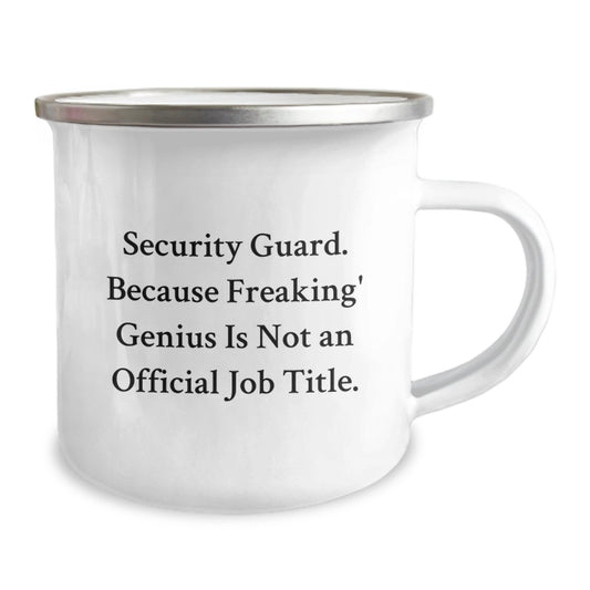 Funny Security Guard Gifts for Men, Gifts from Friends, 'Security Guard Because Freaking genius Is Not An Official Job Title', Camping Mug for Graduation - Image 2