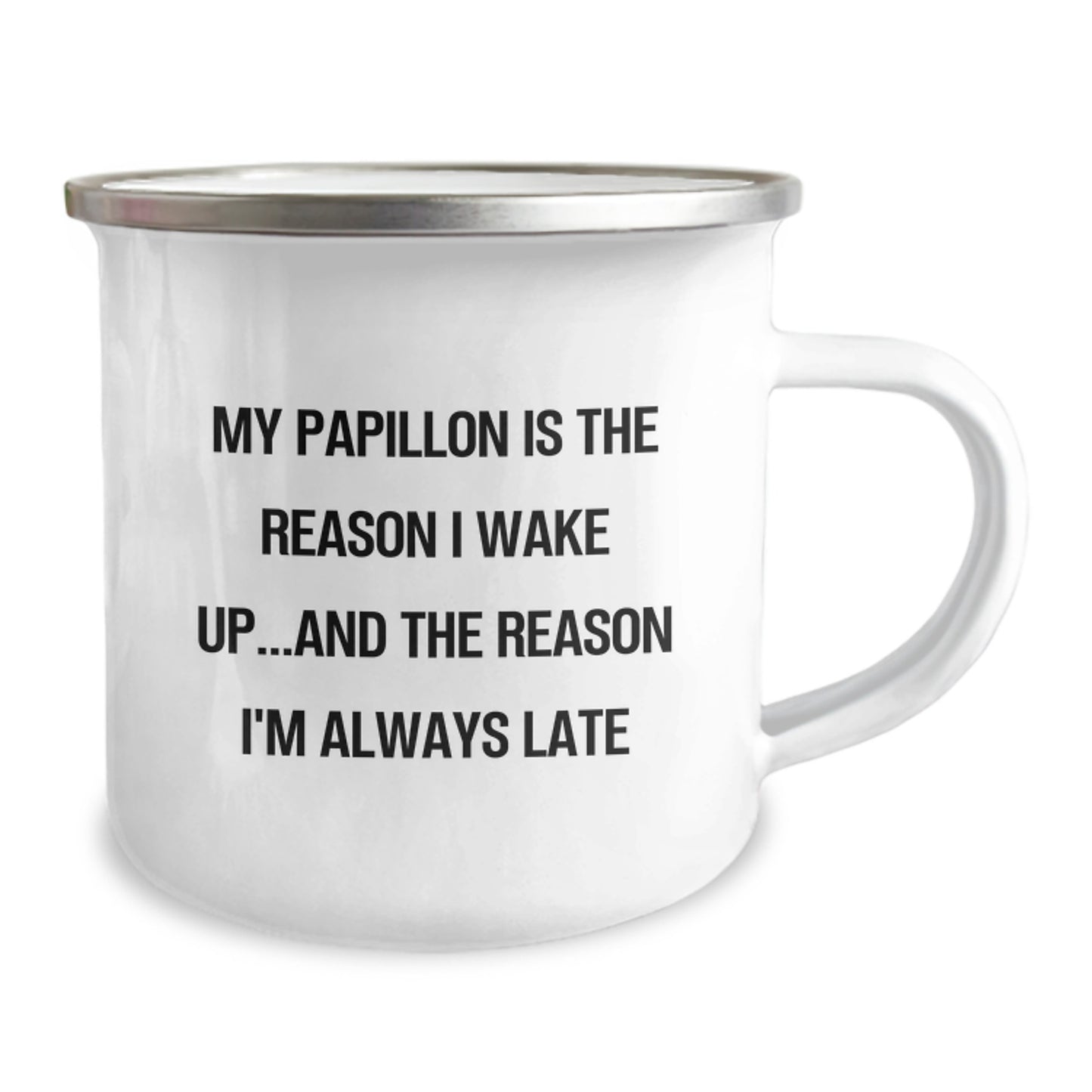 Funny Papillon Dog Gifts from Men - My Papillon Is The Reason I Wake Up, Birthday Unique Gifts for Papillon Dog Lovers, Camping Mug for Men or Women - Image 2