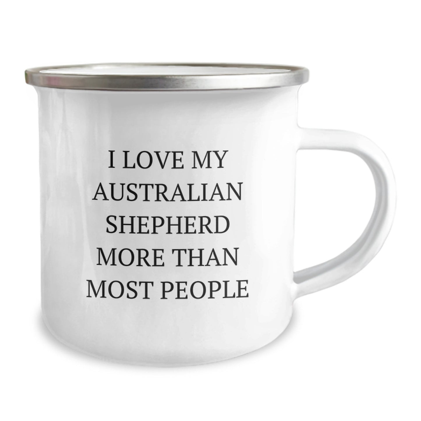 Funny Australian Shepherd Dog Birthday Unique Gifts from Friends to Family Members - I Love My Australian Shepherd More Than Most People Camping Mug for Men Women - Image 2