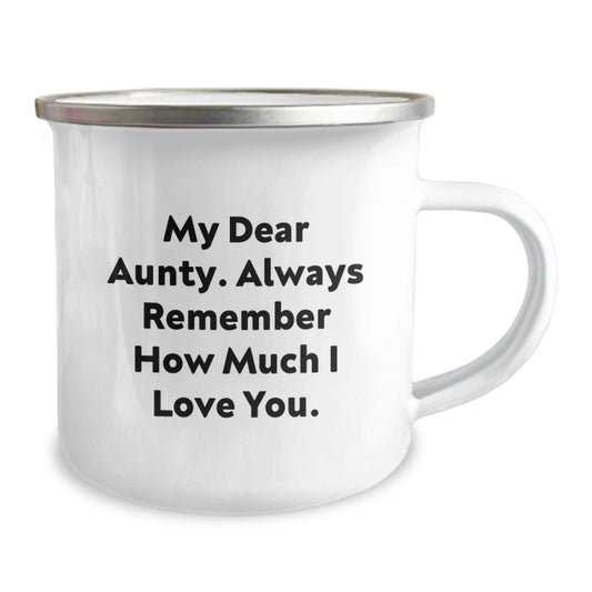 Funny Aunty Gifts from Men, Unique Aunty Quotes Camping Mug, Gift for Aunty on Graduation Day - Image 2