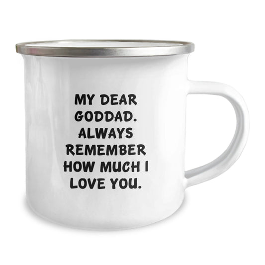 Funny Goddad Gifts for Men, Unique Camping Mugs with Inspirational Quote 'My Dear Goddad Always Remember How Much I Love You', Graduation Unique Gifts from Family - Image 2