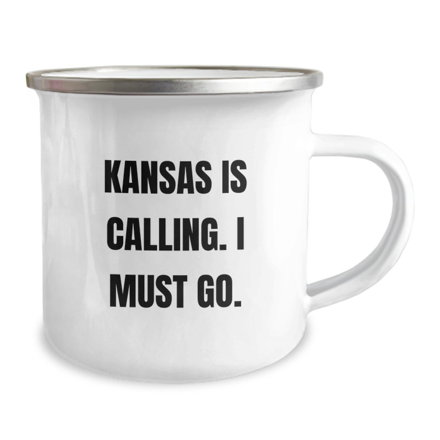 Funny Kansas Camping Mug for Birthday, Gifts from Friends, Gifts for Kansas Enthusiasts, Kansas Is Calling I Must Go, Unique Birthday Unique Gifts - Image 2