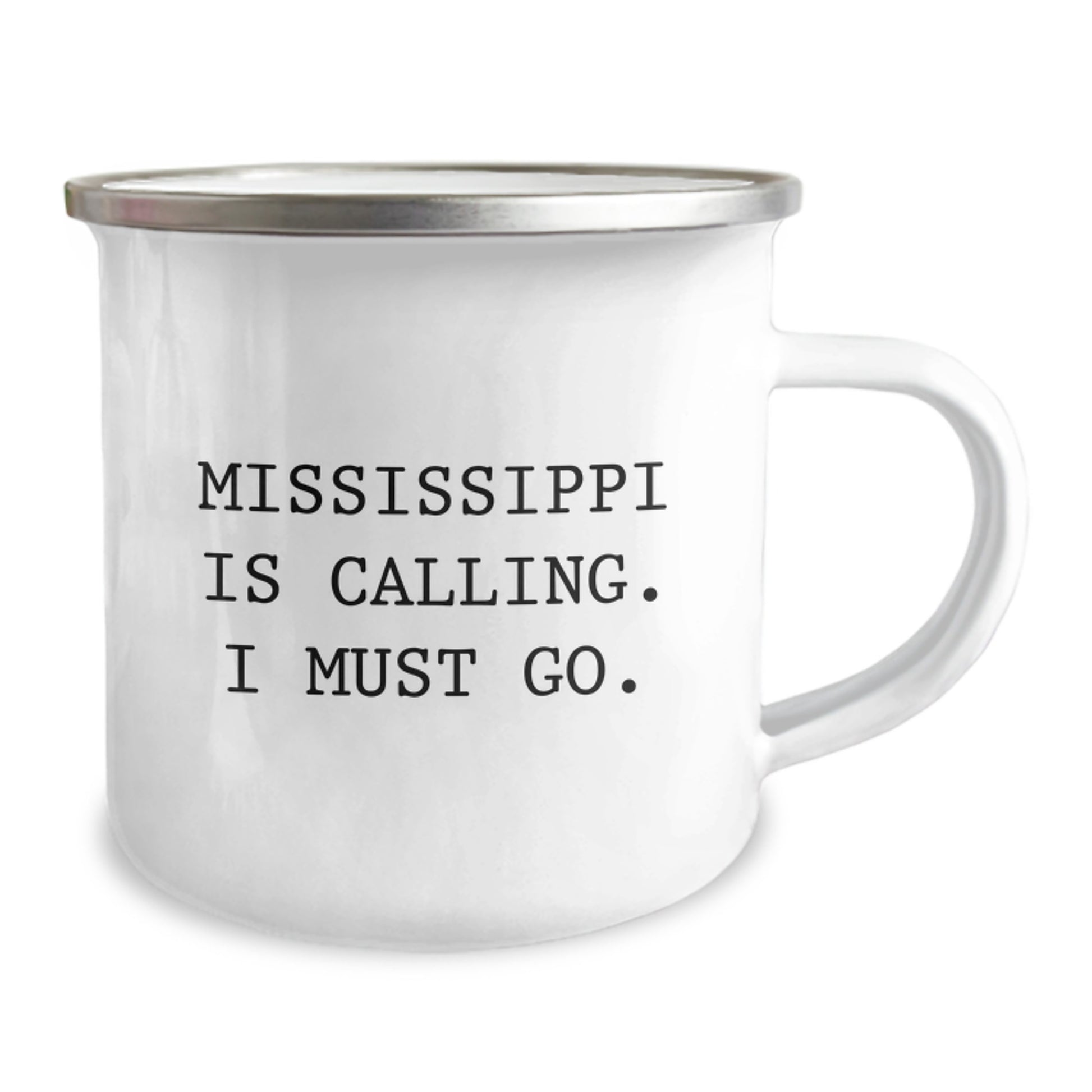 Mississippi Gifts for Friends - 'Mississippi Is Calling' Funny Camping Mug, Perfect Birthday Unique Gifts from Men to Mississippi Lovers, 12 oz Enamel Finish - Image 2