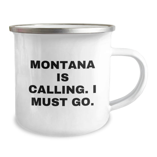 Handcrafted Montana Camping Mug Gifts from Friends for Birthday, Montana Is Calling, Unique Birthday Unique Gifts for Montana Lovers - Image 2