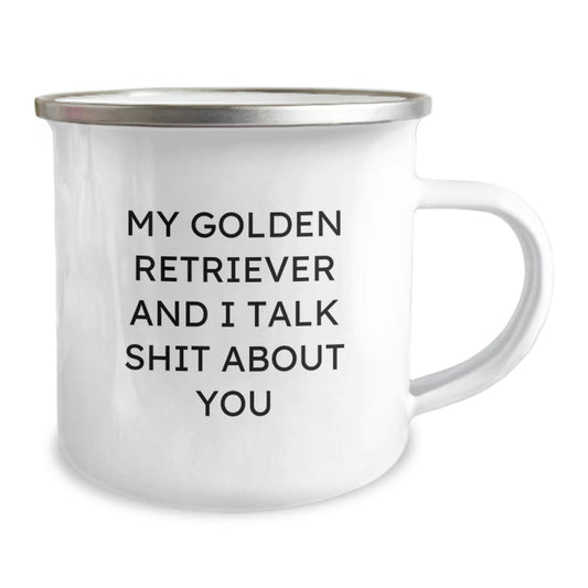 Funny Golden Retriever Dog Gifts from Men to Friends - My Golden Retriever And I Talk Shit About You, Funny Camping Mug for Graduation Unique Gifts - Image 2