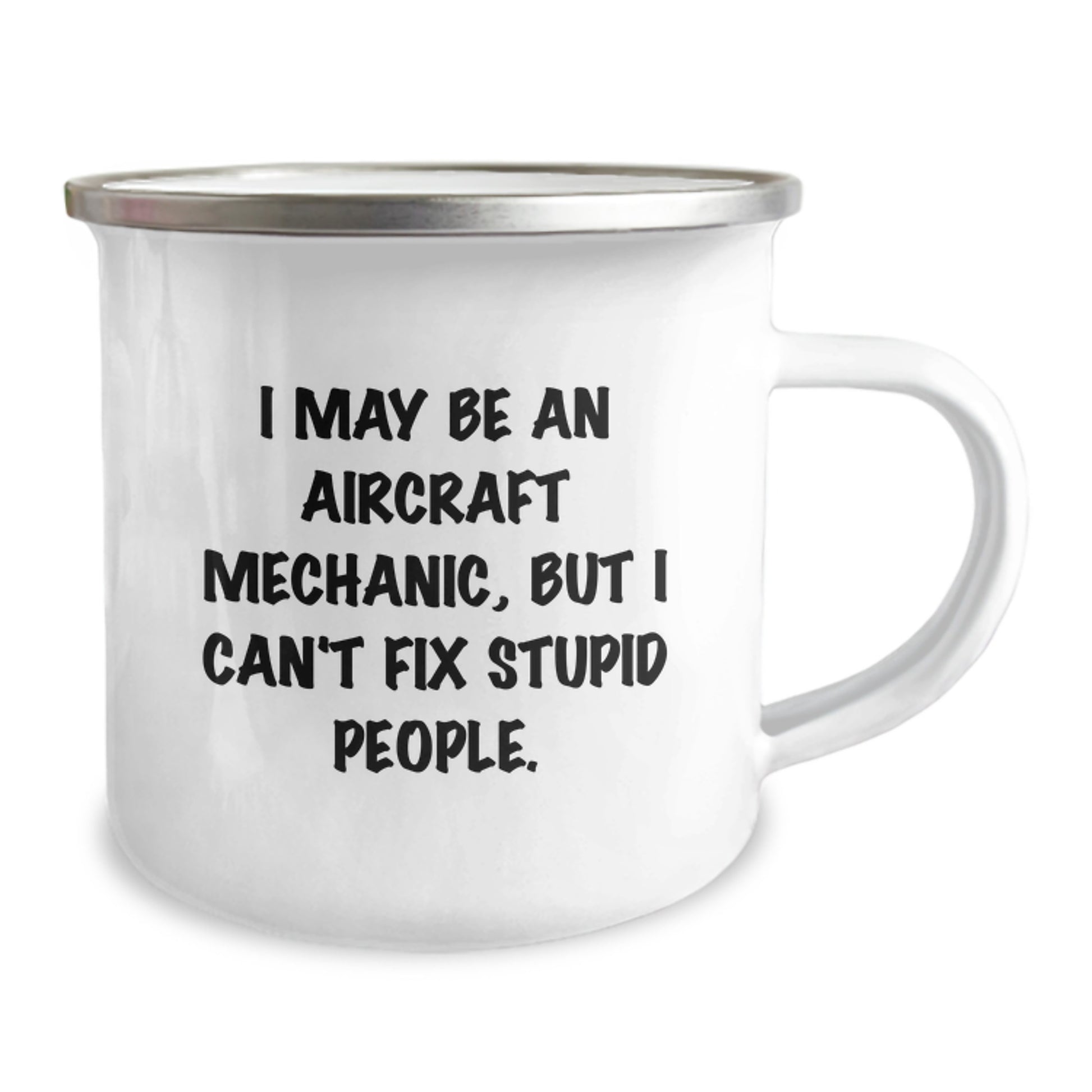 Aircraft Mechanic Keepsake Camping Mug Birthday Gift for Him with Enamel - Image 2