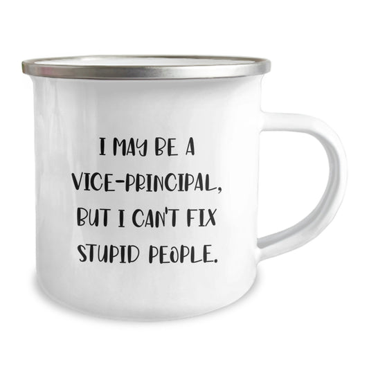 Funny Vice-Principal Gifts, Vice-Principal Camping Mug, I May Be A Vice-Principal, But I Can't Fix Stupid People, Unique Mother's Day Unique Gifts from Family to Vice-Principal - Image 2