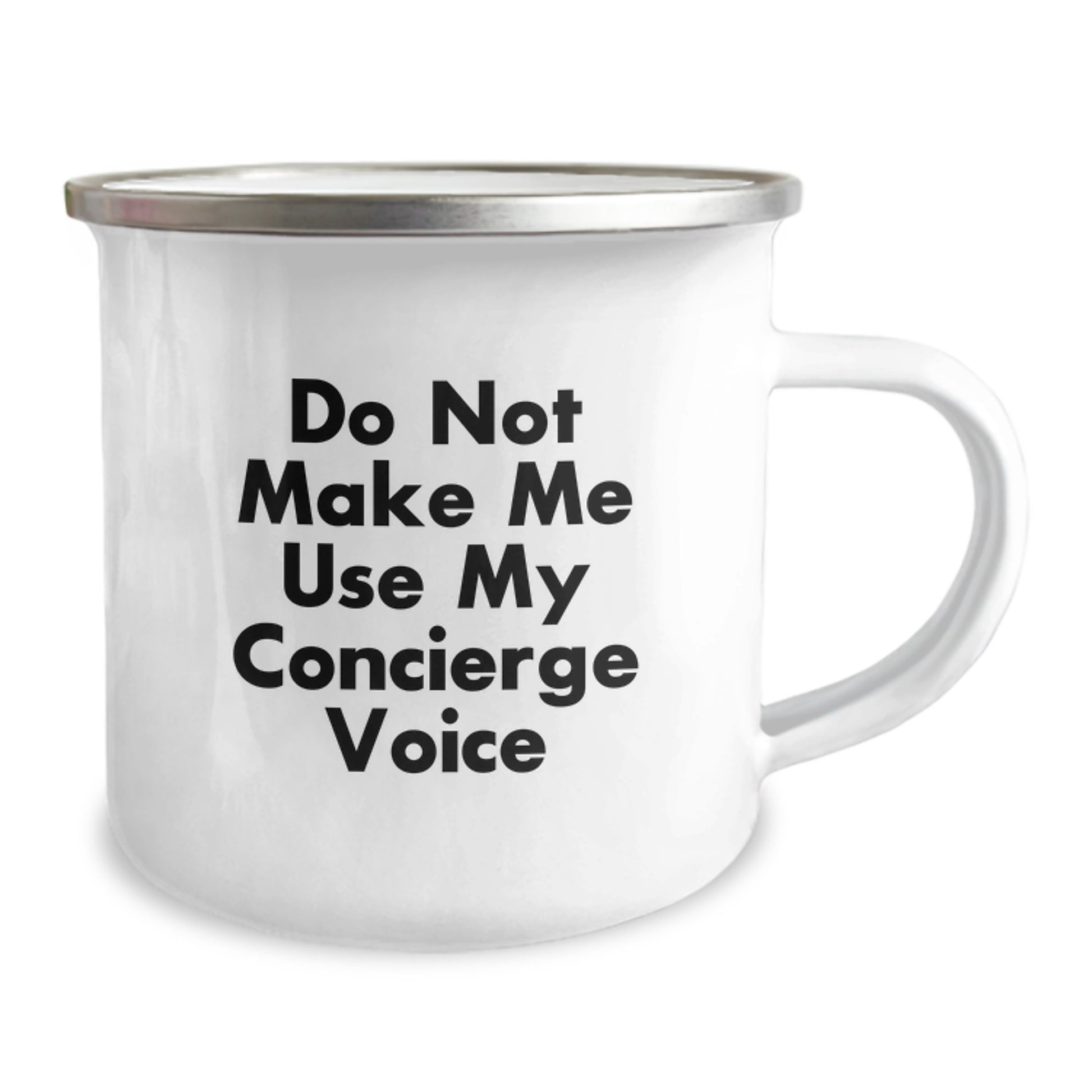 Concierge Camping Mug – Funny Voice Quote Birthday Gift for Friends - Image 2