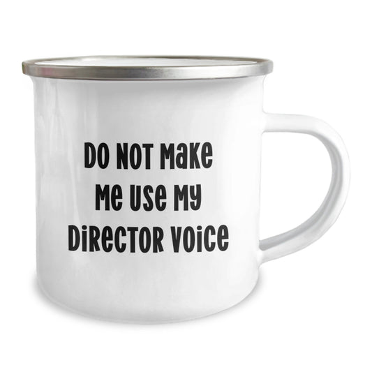 Funny Director Gifts for Men, Camping Mug for Graduation Unique Gifts from Friends, 'Don't Make Me Use My Director Voice' Funny Mug - Image 2