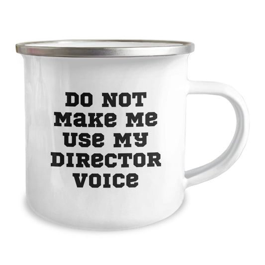 Funny Director Gifts for Men, Unique Camping Mug for Graduation Unique Gifts, Director Quote 'Do Not Make Me Use My Director Voice' - Image 2
