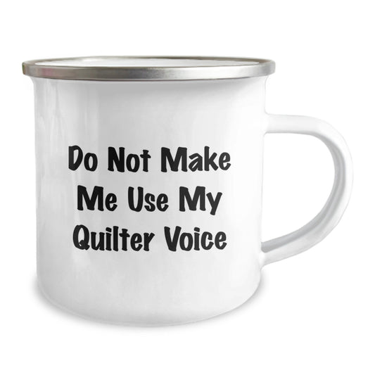 Funny Quilter Gifts for Mom, Unique Camping Mug for Mother's Day, Gifts from Daughter with Quilter Voice - Image 2