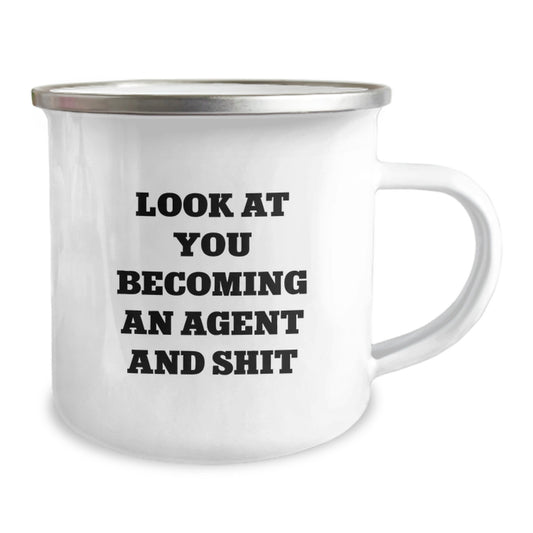 Funny Agent Gifts for Agents, Camping Mug for Graduation, Look At You Becoming An Agent And Shit - Image 2