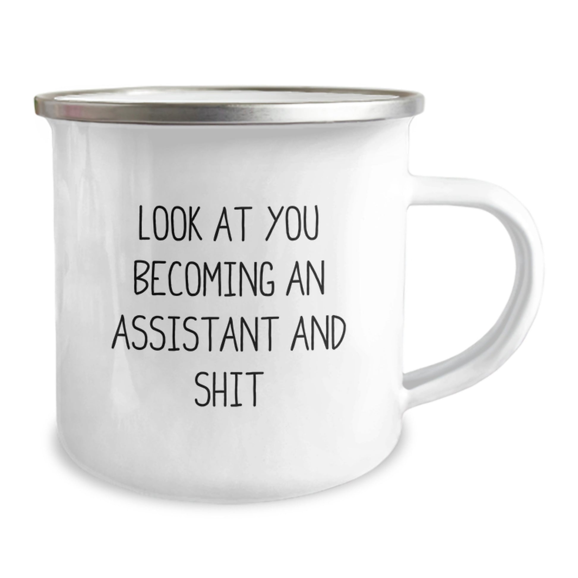 Funny Graduation Unique Gifts from Family to Assistant, Become an Amazing Assistant and Shit Stainless Steel Camping Mug, 12 oz for Men - Image 2