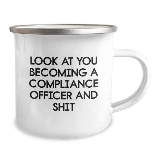 Funny Compliance Officer Gifts for Men - 'Look At You Becoming A Compliance Officer' Camping Mug - Unique Graduation Gifts from Friends, Coworkers to Family Members - Image 2