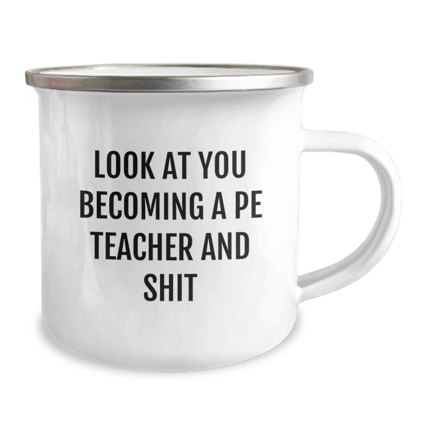 PE Teacher Keepsake Camping Mug with Enamel Finish Birthday Gift for Him - Image 2