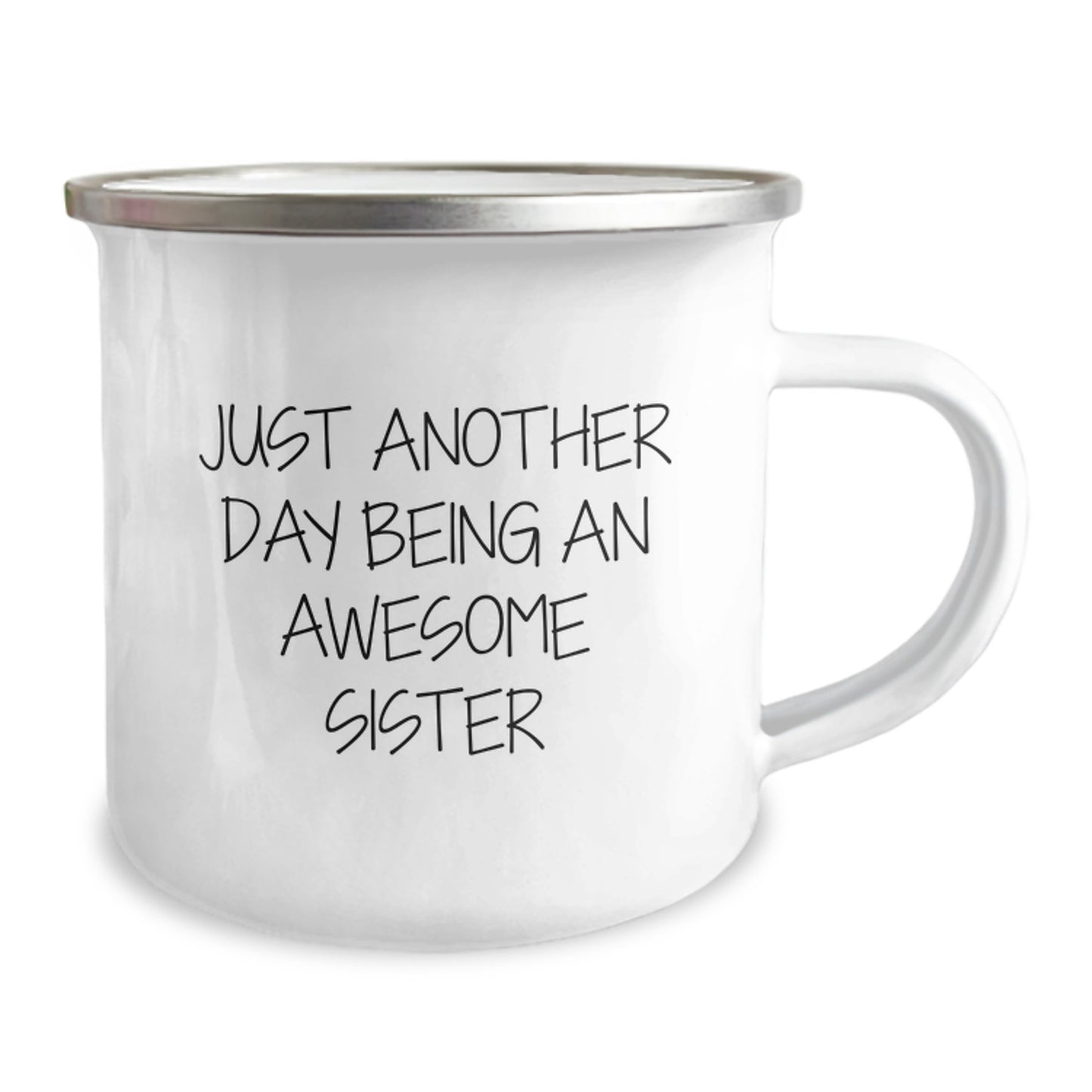 Birthday Gift Camping Mug – Another Day Being an Awesome Sister Keepsake - Image 2