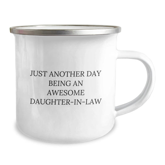 Funny Daughter-in-law Gifts from Men for Daughter-in-law Birthday Unique Camping Mug - Just Another Day Being An Awesome Daughter-in-law - Image 2