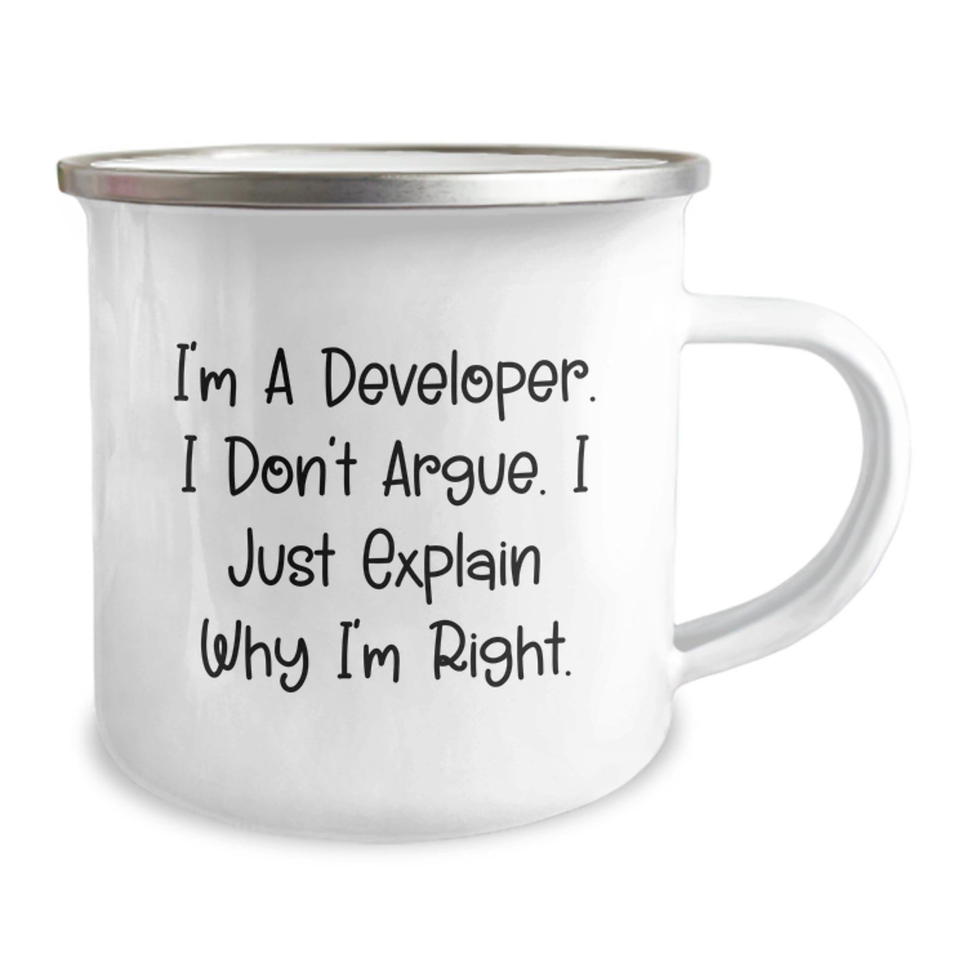Funny Developer Gifts from Friends for Men on Mother's Day - Developer Quote Camping Mug, 12 oz Stainless Steel - Image 2