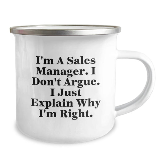 Funny Sales Manager Gifts for Mom - I'm Right Stainless Steel Camping Mug - Perfect for Mother's Day Unique Gifts from Family - Image 2