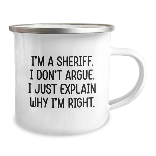 Funny Sheriff Gifts from Men to Sheriff, Unique Camping Mug for Sheriff on Mother's Day, Sheriff Quote Mug - Image 2