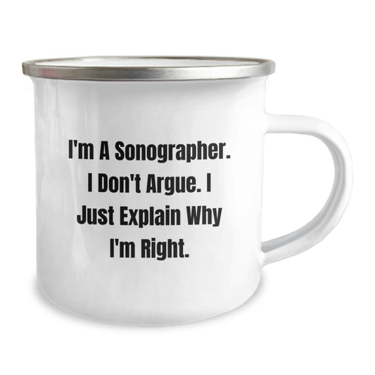 Funny Sonographer Gifts, Unique Mother's Day Unique Gifts for Sonographers, Camping Mug, I'm A Sonographer. - Image 2