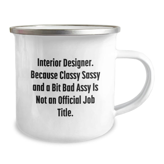 Funny Interior Designer Quotes Gifts for Men Women Friends Coworkers Family - Stylish Camping Mug for Graduation Unique Gifts - Image 2