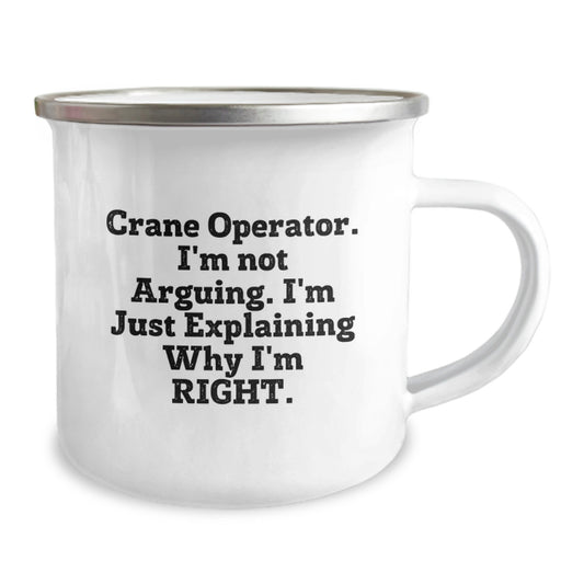 Funny Crane Operator Gifts for Men, Camping Mug for Graduation Unique Presents from Friends to Crane Operator Enthusiasts - Image 2
