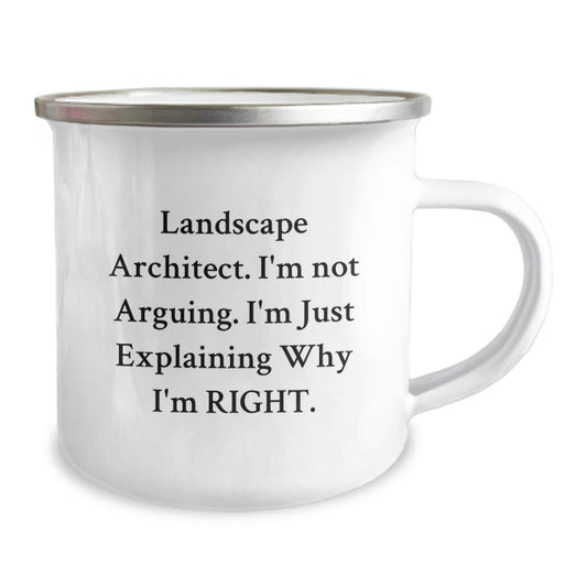 Funny Landscape Architect Gifts for Men from Friends - Camping Mug with 'I'm Not Arguing I'm Just Explaining Why I'm Right' Quote, Great Graduation Unique Gifts for Him - Image 2
