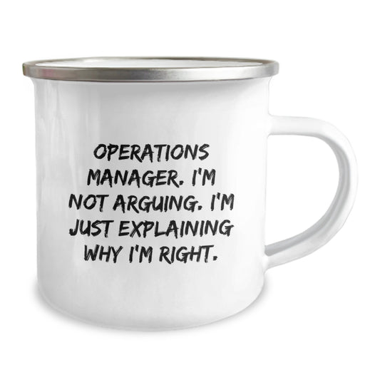 Funny Operations Manager Valentine's Gifts from Friends - Operations Manager Humor Camping Mug 12oz Stainless Steel with Enamel Finish - Image 2