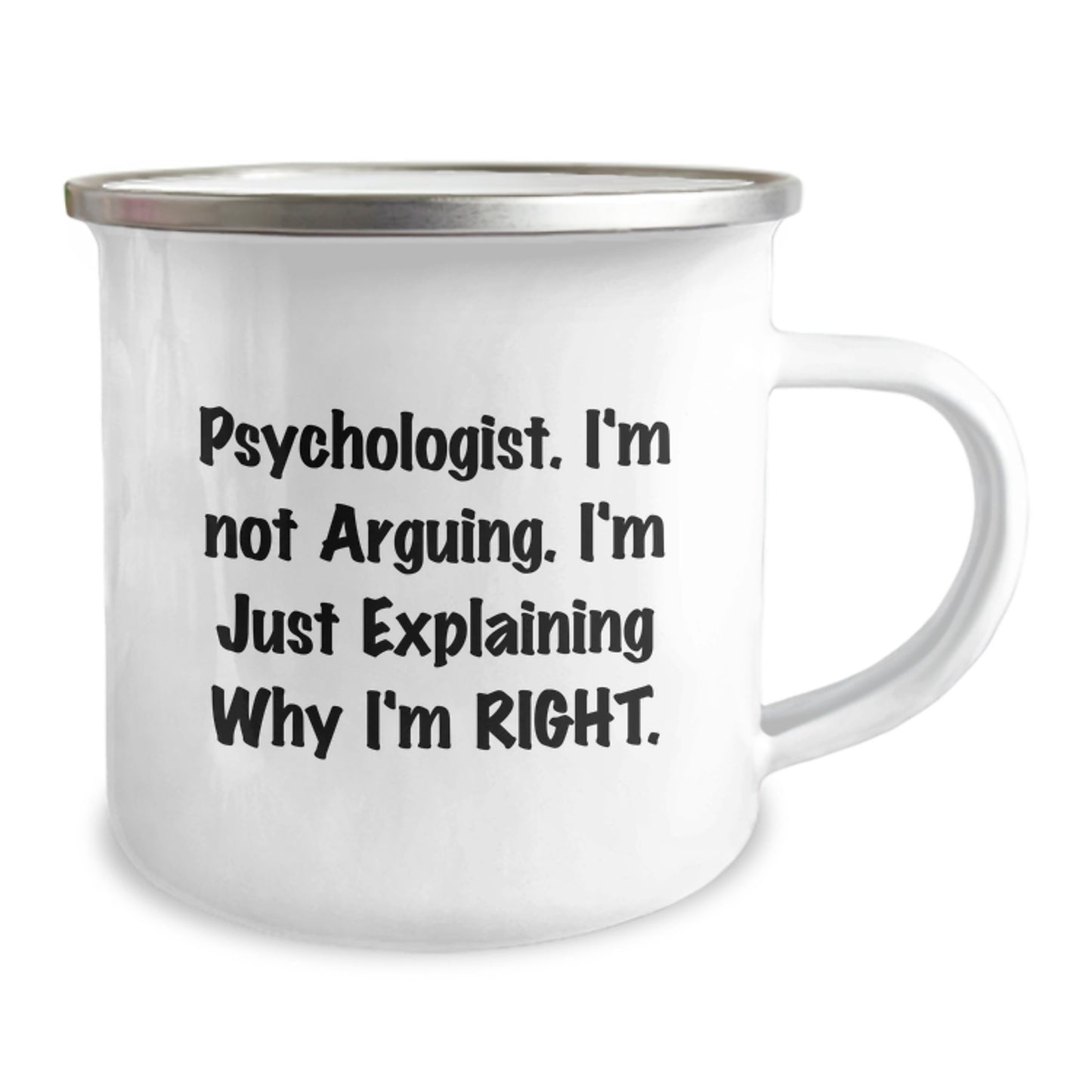 Psychologist Keepsake Camping Mug for Him Birthday Gift Enamel Finish - Image 2