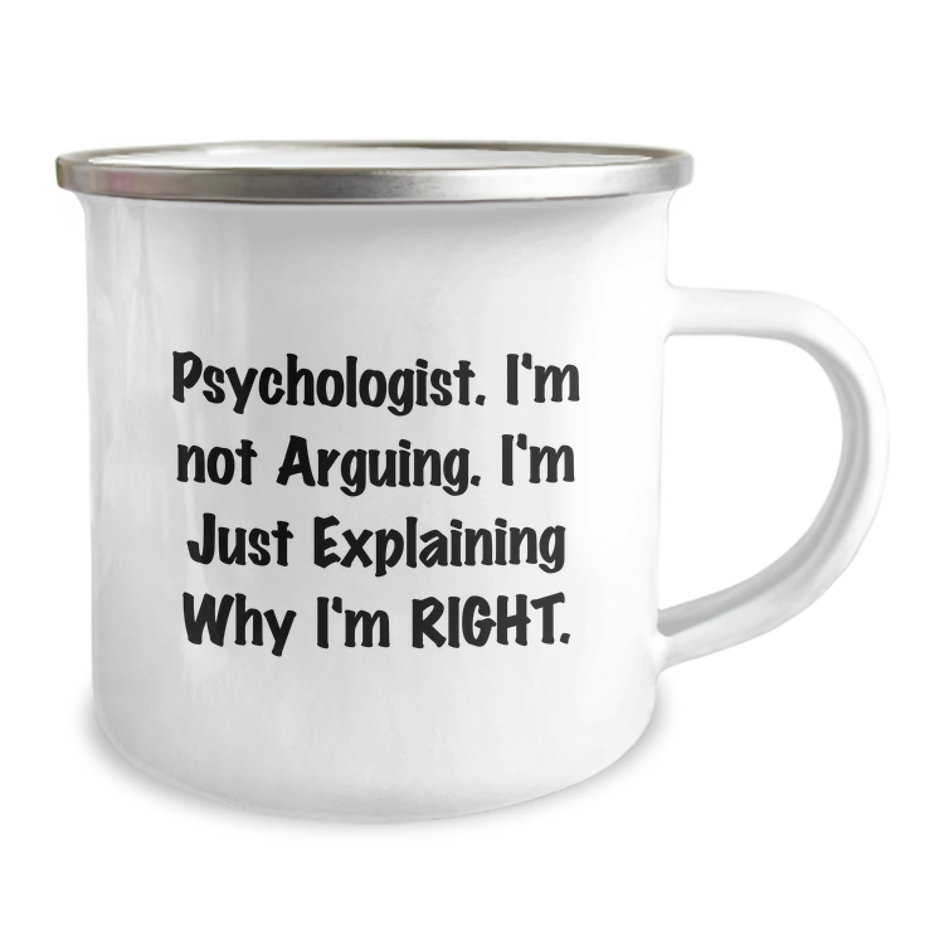 Psychologist Keepsake Camping Mug for Him Birthday Gift Enamel Finish - Image 2