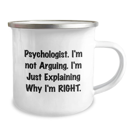 Psychologist Keepsake Camping Mug for Him Birthday Gift Enamel Finish - Image 2