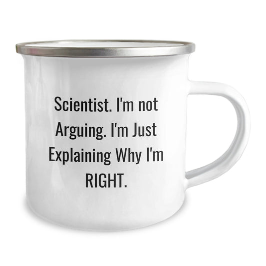 Funny Scientist Gifts for Him, Unique Valentine's Unique Gifts from Husband, 'I'm Not Arguing. I'm Just Explaining Why I'm Right.' Camping Mug for Scientist - Image 2
