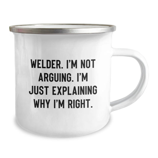 Funny Welder Gifts, Valentine's Unique Gifts from Men to Welder Friends, Cute Welder Camping Mug - Image 2