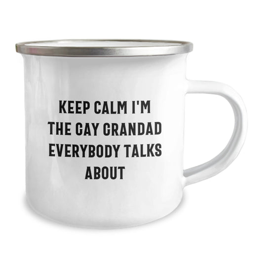 Funny Grandad Gifts - Keep Calm I'm The Gay Grandad Everybody Talks About Camping Mug for Grandad Men on Mother's Day Unique Gifts from Family - Image 2