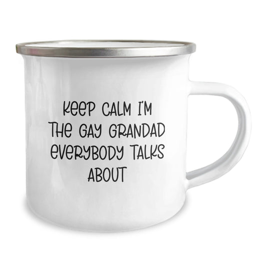 Funny Grandad Gifts from Family - Camping Mug Keeps Calm I'm The Gay Grandad Everybody Talks About - Mother's Day Unique Presents - Image 2