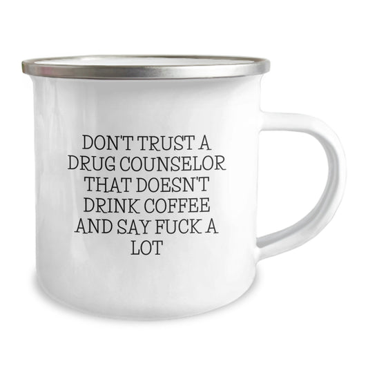Birthday Gift for Her Present Drug Counselor Camping Mug with Coffee - Image 2