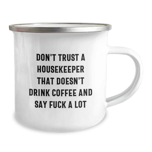 Funny Housekeeper Gifts from Men to their Favorite Housekeeper on Birthday Unique Camping Mug - Image 2