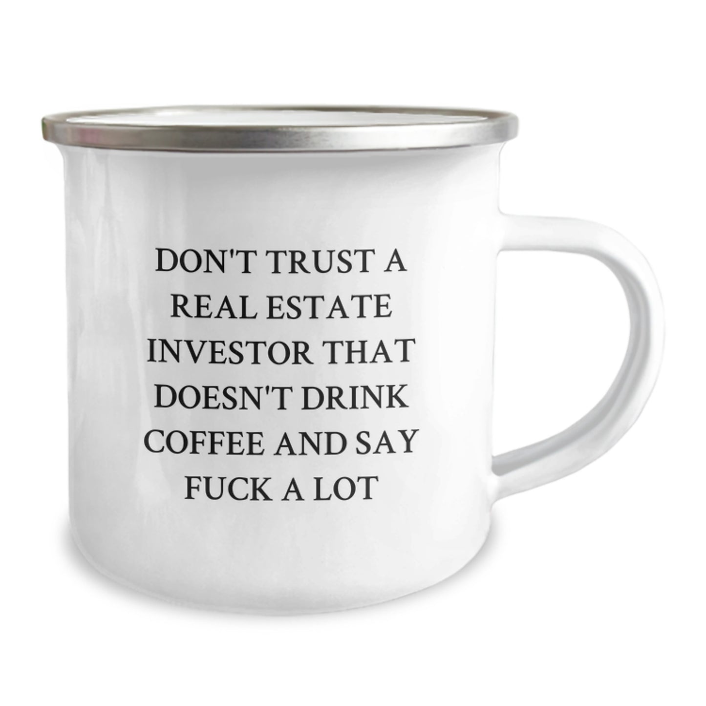 Funny Mother's Day Unique Gifts from Men to Real Estate Investor Friends and Family Members Who Drink Coffee and Say 'F--k A Lot' - Real Estate Investor Camping Mug - Image 2