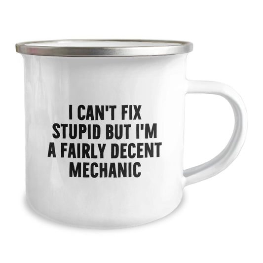 Funny Mechanic Gifts for Men, Camping Mug for Mechanic Enthusiasts, 12 oz Stainless Steel with Enamel Finish - Gifts from Friends for Graduation Unique Gifts - Image 2